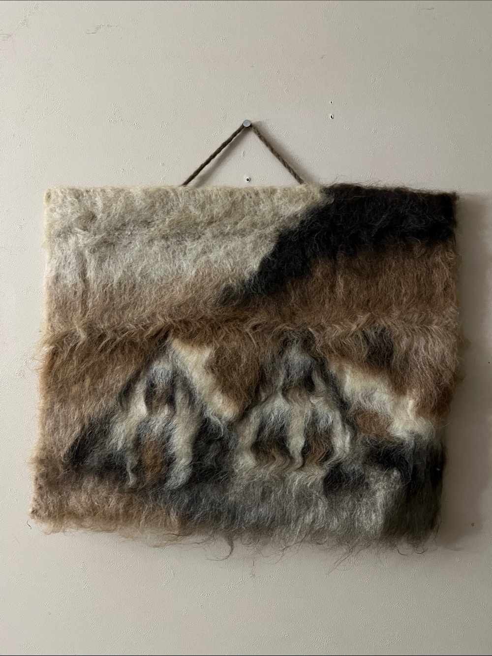 Vintage Handmade in Iceland Hanging Wall Rug Fur Tribe
